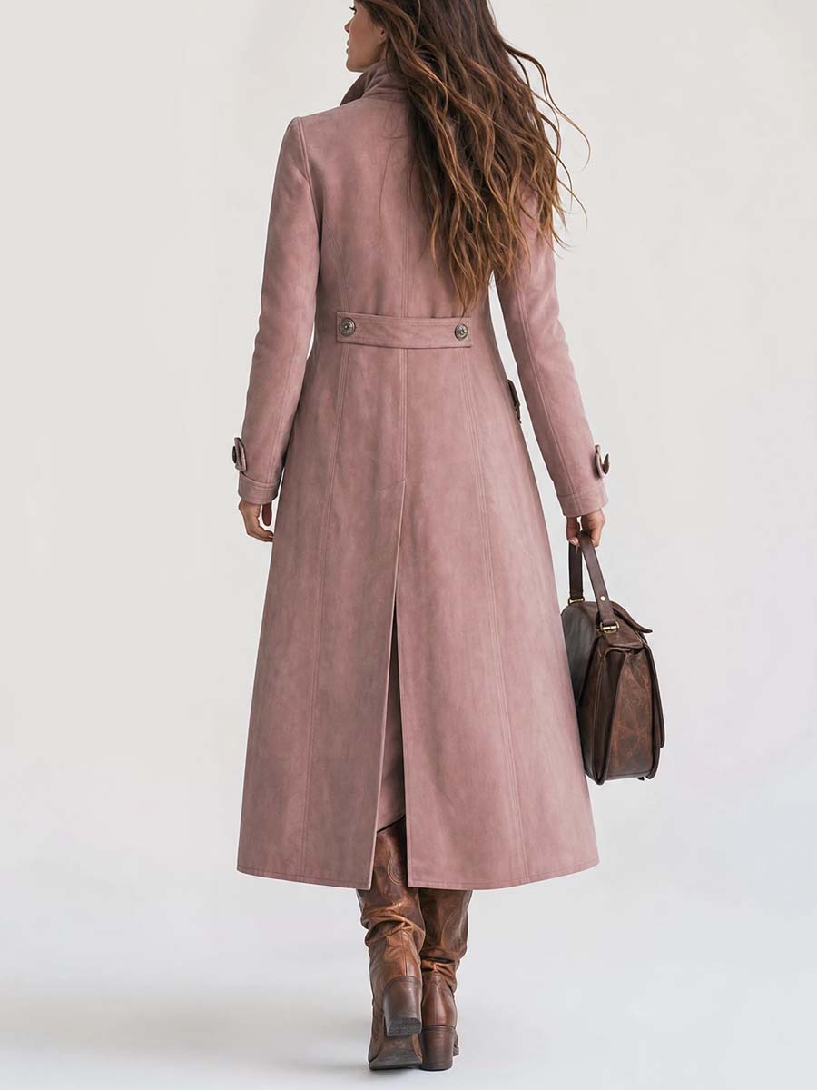Maddalena | Cappotto Effetto Suede Stile Militare