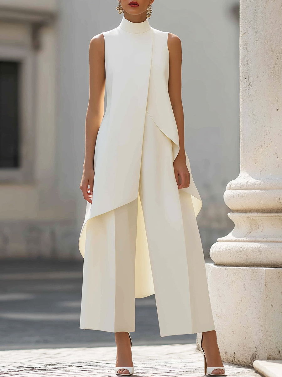 Tuta lunga dalla linea elegante Bianco | Aurella Milano