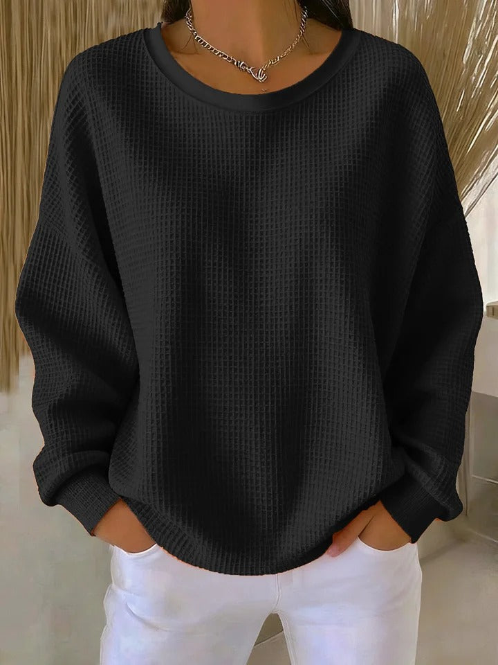 Maglione classico a nido d'ape Rosa | Aurella Milano