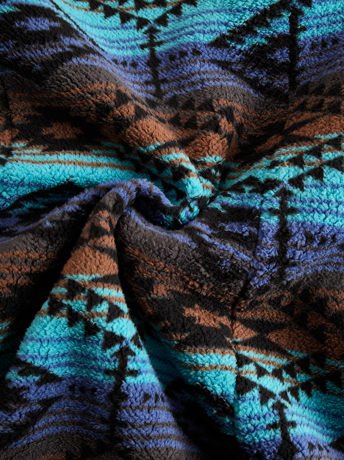 Selene | Cappotto Lungo in Lana con Motivo Etnico