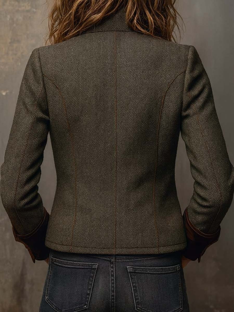 Dolores – Blazer Spinato con Bordo a Contrasto
