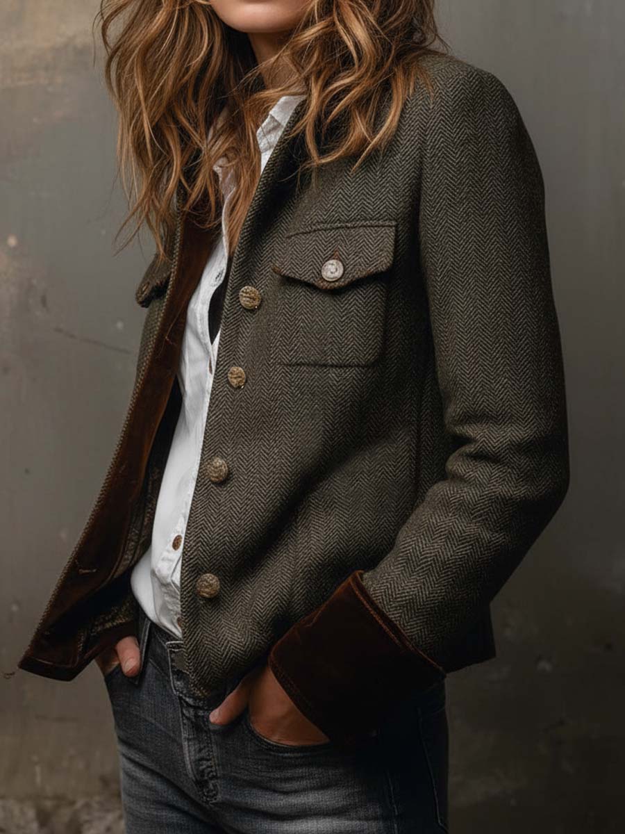 Dolores – Blazer Spinato con Bordo a Contrasto
