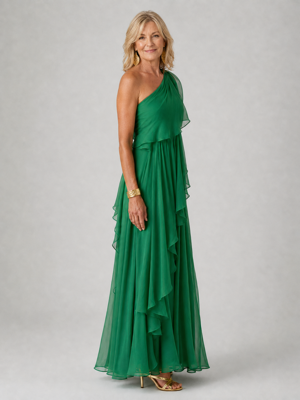 Abito lungo elegante Verde | Aurella Milano