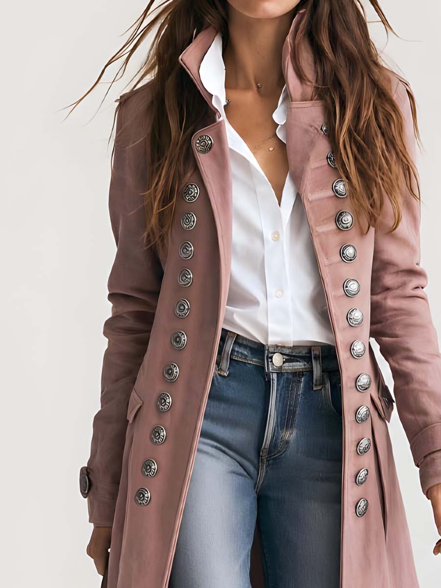 Maddalena | Cappotto Effetto Suede Stile Militare