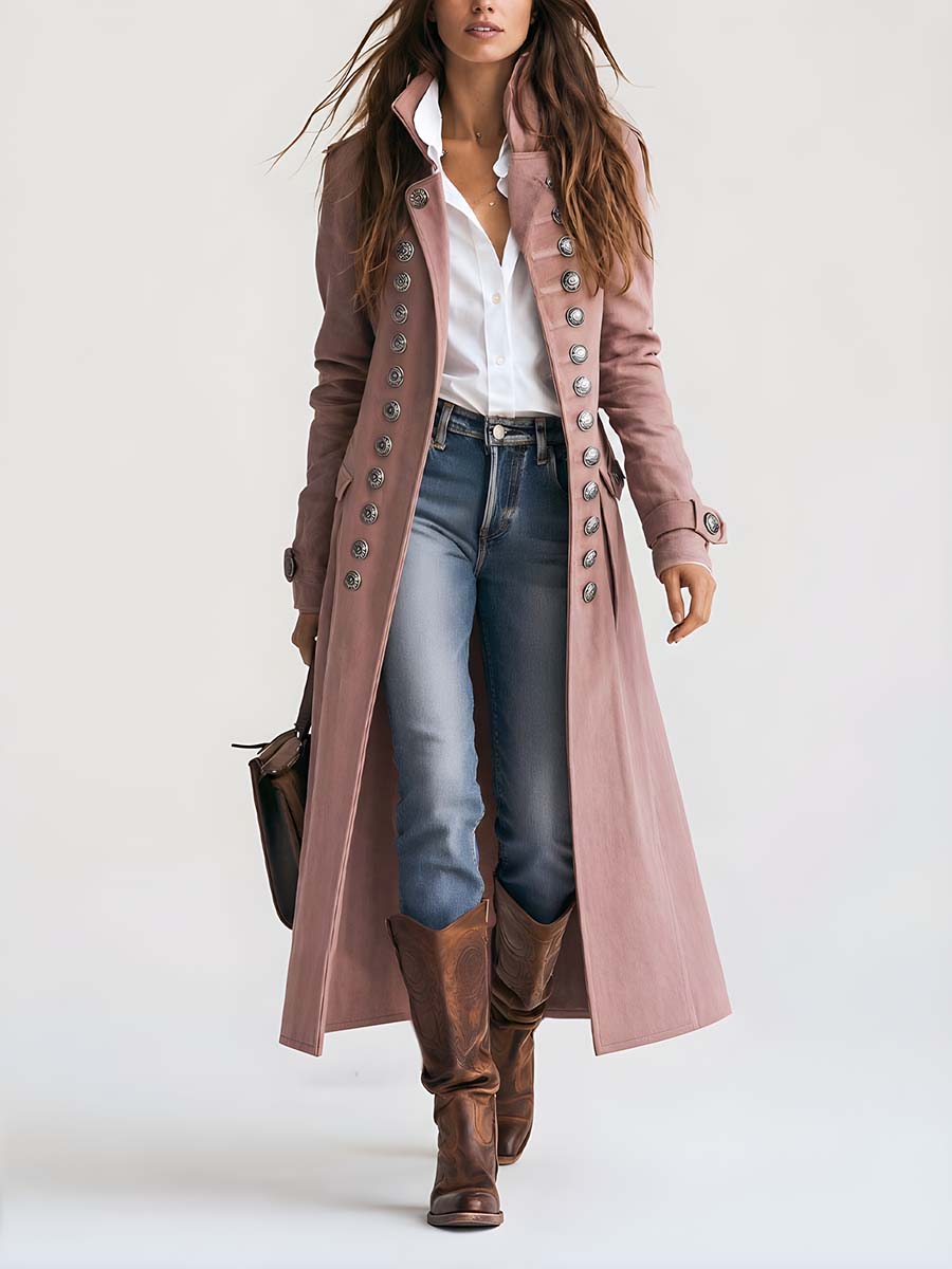 Maddalena | Cappotto Effetto Suede Stile Militare