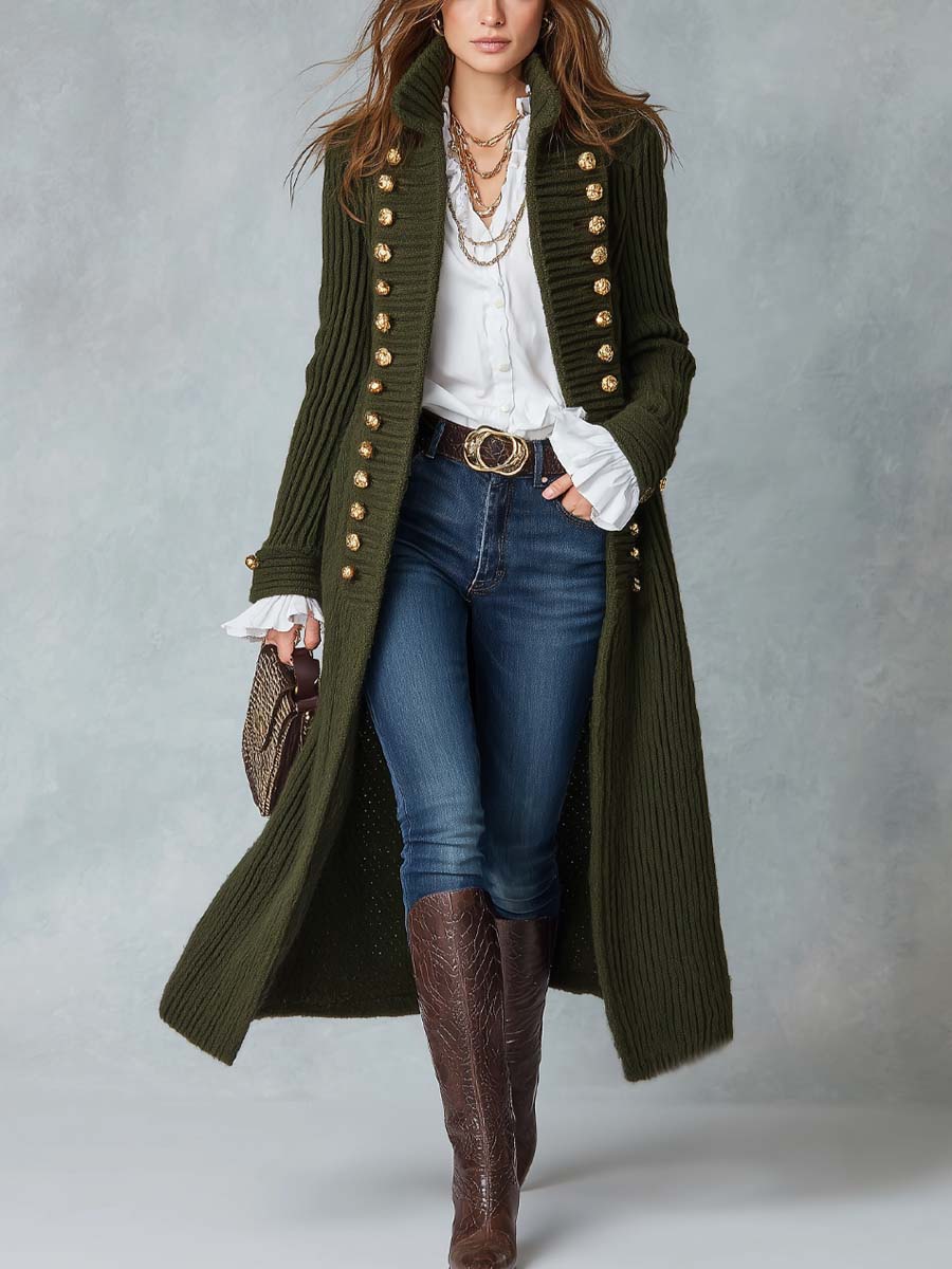 Federica | Cappotto Lungo in Maglia con Collo Alto