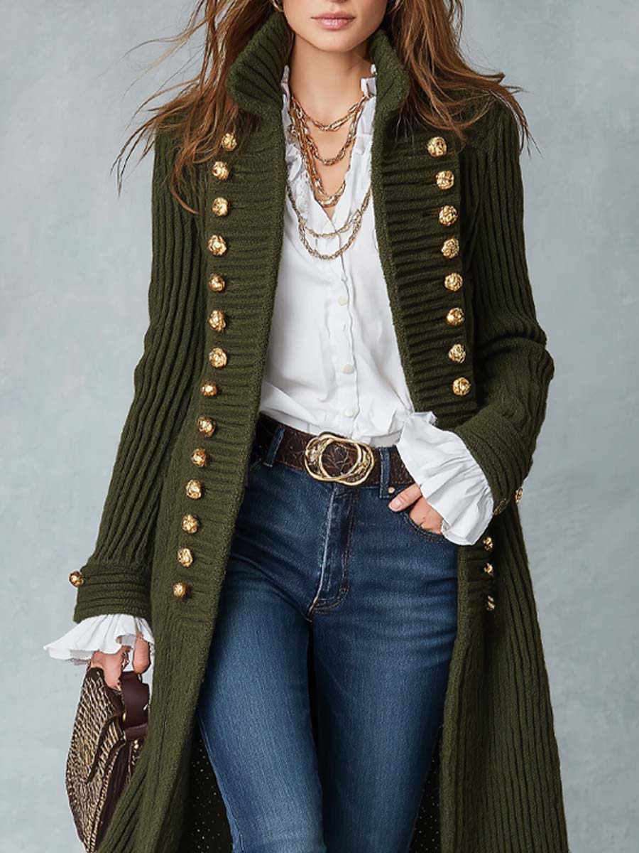 Federica | Cappotto Lungo in Maglia con Collo Alto