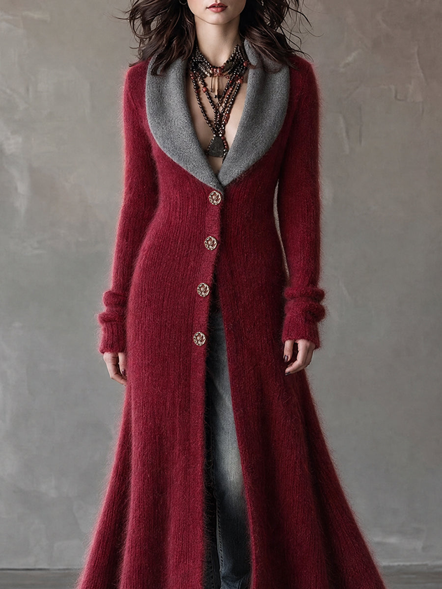 Rossana | Cardigan Spolverino Color Cremisi