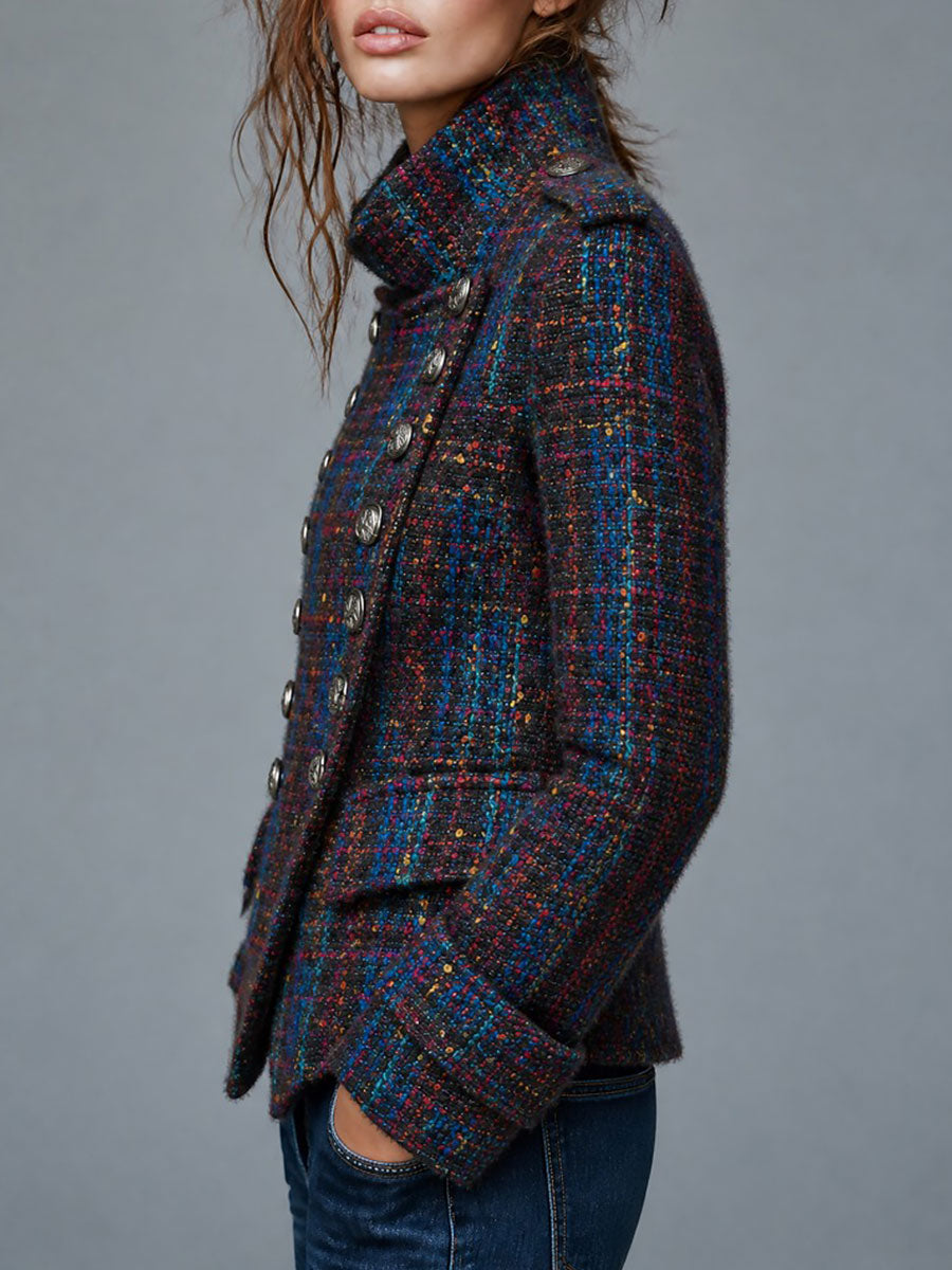 Ottavia | Cappotto in Tweed Stile Militare