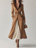 Isabella | Cappotto in Lana con Cintura e Velluto