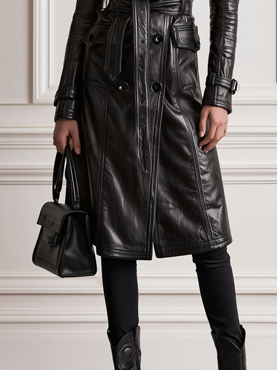 Allegra | Trench Midi in Ecopelle con Cintura