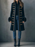 Gemma | Cappotto Lungo in Velluto con Ecopelliccia