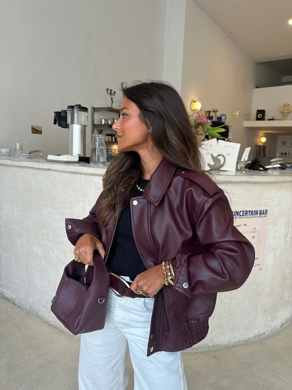 Giacca corta, tono bordeaux