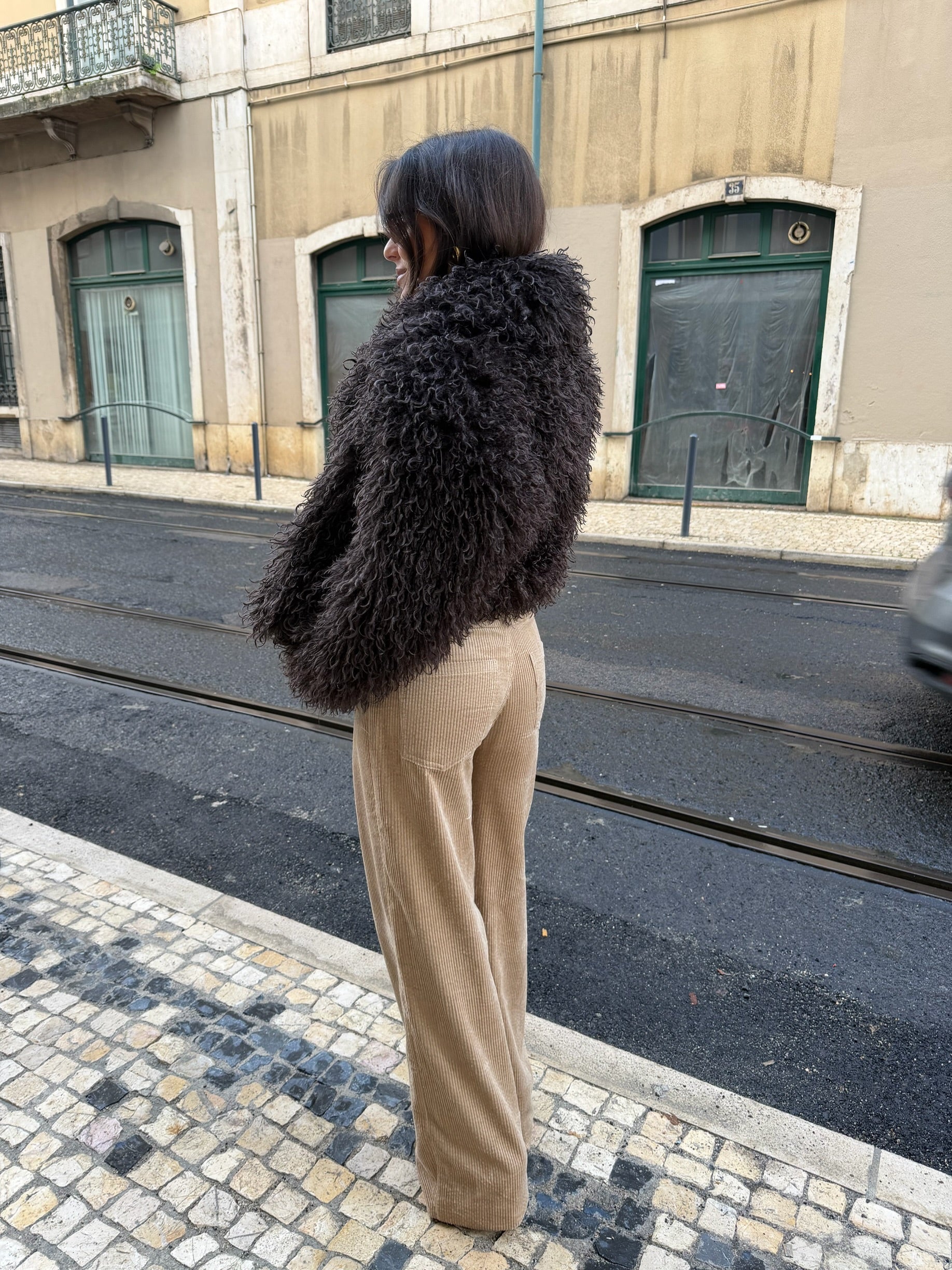 Pantaloni di velluto a coste beige