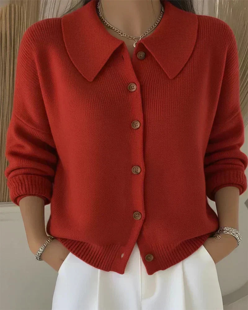 Gilet in maglia con colletto a camicia