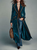 Adele | Cappotto Midi in Velluto a Coste Color Block