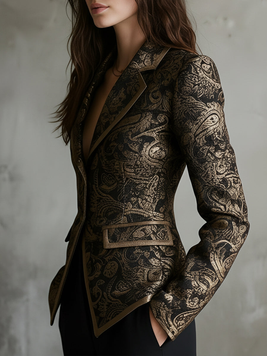 Sofia | Blazer Sagomato in Jacquard Paisley