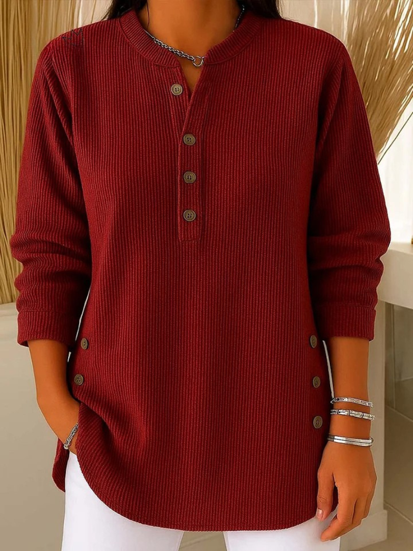 Tunica Henley con bottoni Azzurro cielo | Aurella Milano