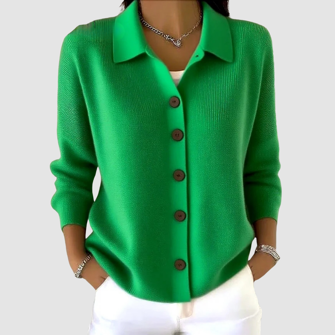 Mila | Cardigan con Colletto e Bottoni - Aurella Milano
