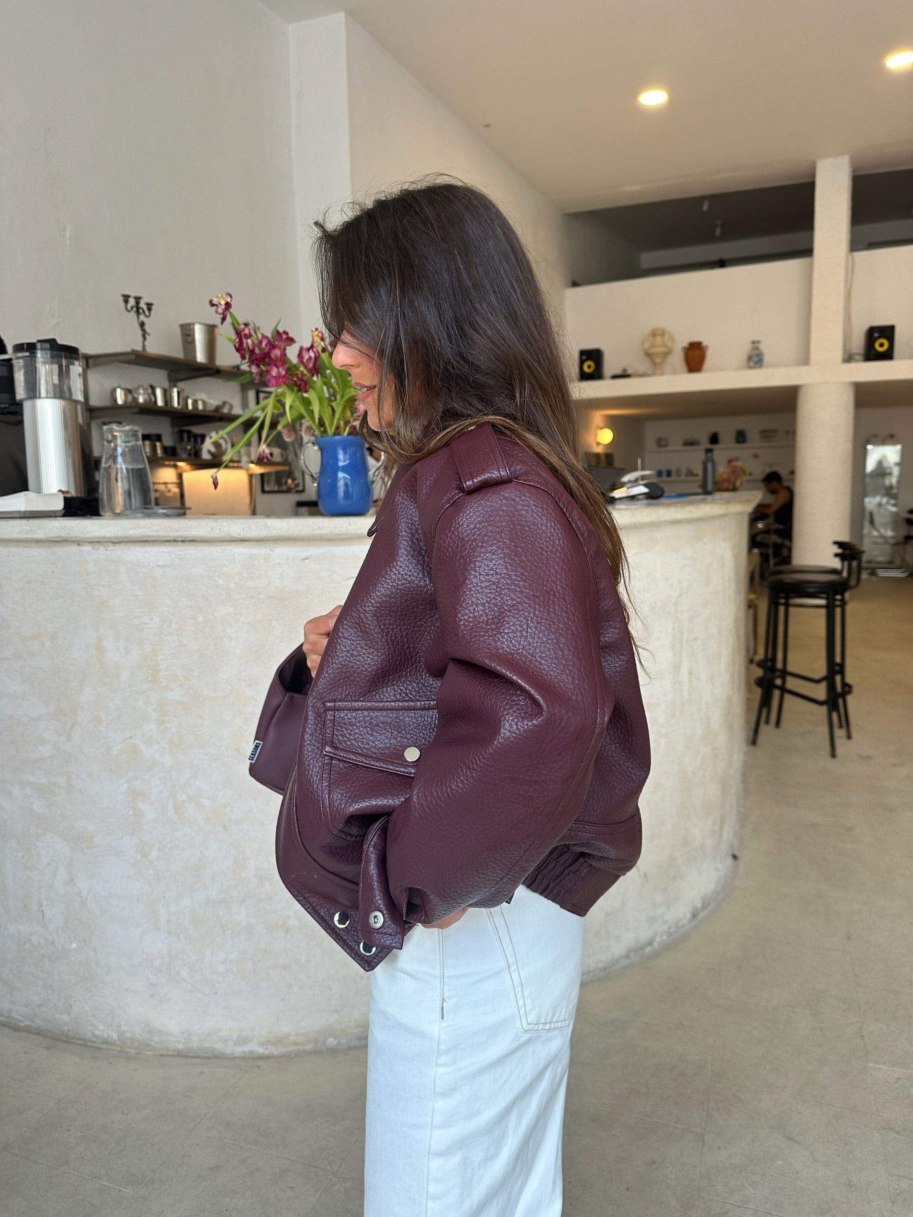 Giacca corta, tono bordeaux