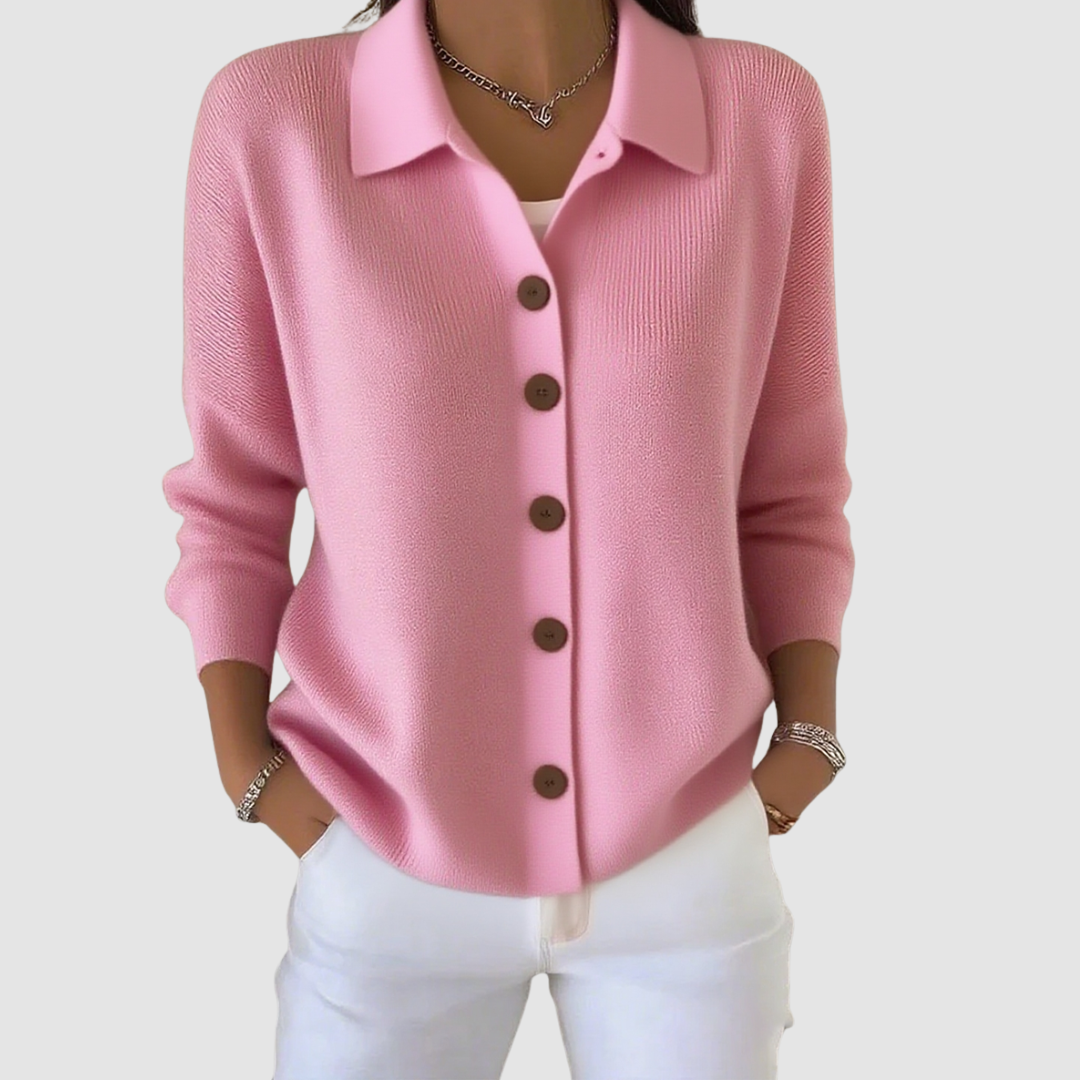 Mila | Cardigan con Colletto e Bottoni - Aurella Milano