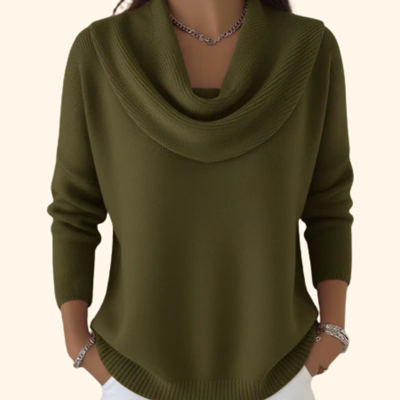Maglione con colletto drappeggiato