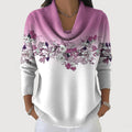 Maglia dolcevita in cotone con stampa floreale