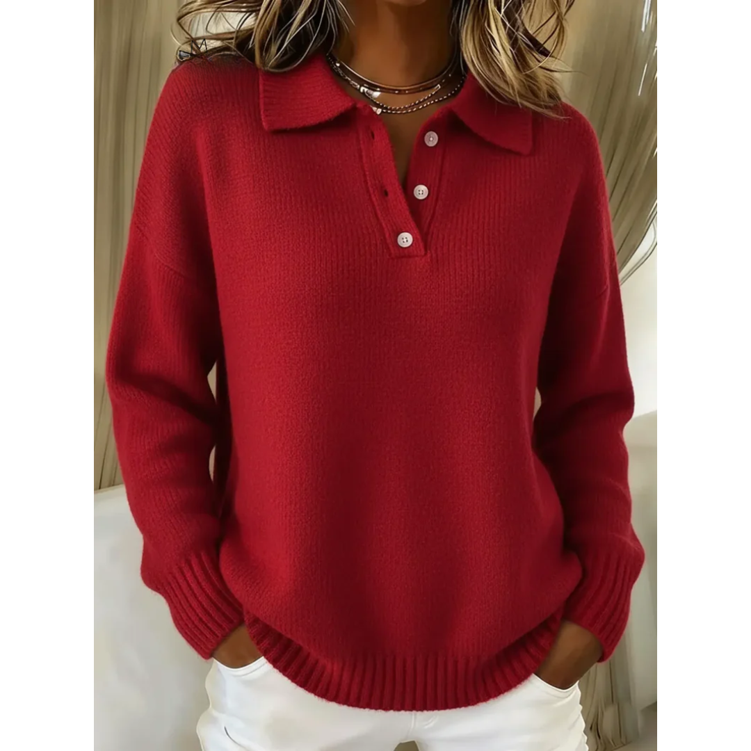 Maglione polo morbido Azzurro | Aurella Milano