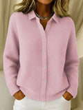 Cardigan in maglia testurizzata Rosa | Aurella Milano