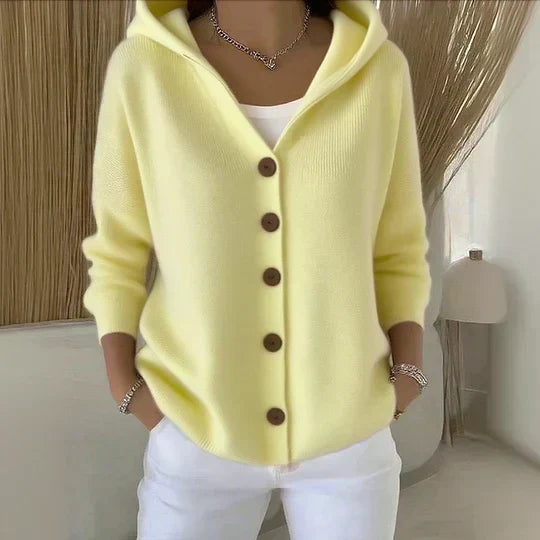 Gilet leggero con cappuccio in maglia