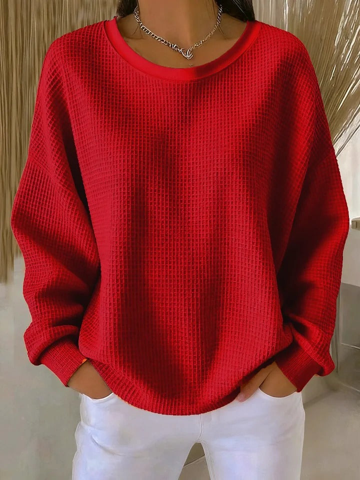 Maglione classico a nido d'ape Fucsia | Aurella Milano