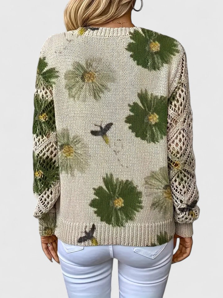 Beatrice | Maglione Floreale Traforato - Aurella Milano
