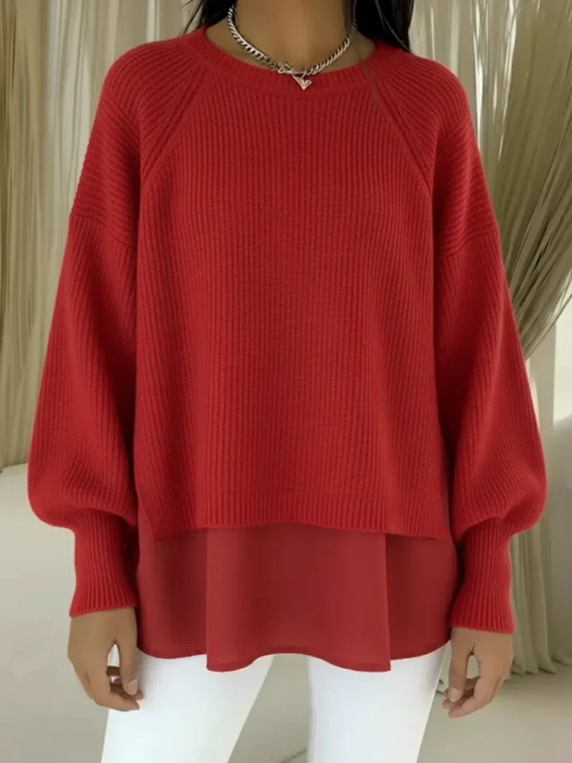 Maglione effetto due pezzi Blu | Aurella Milano