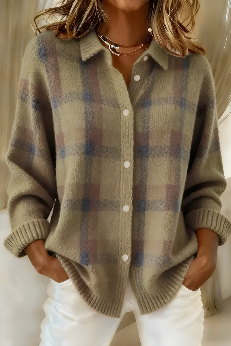 Gilet in maglia a quadri