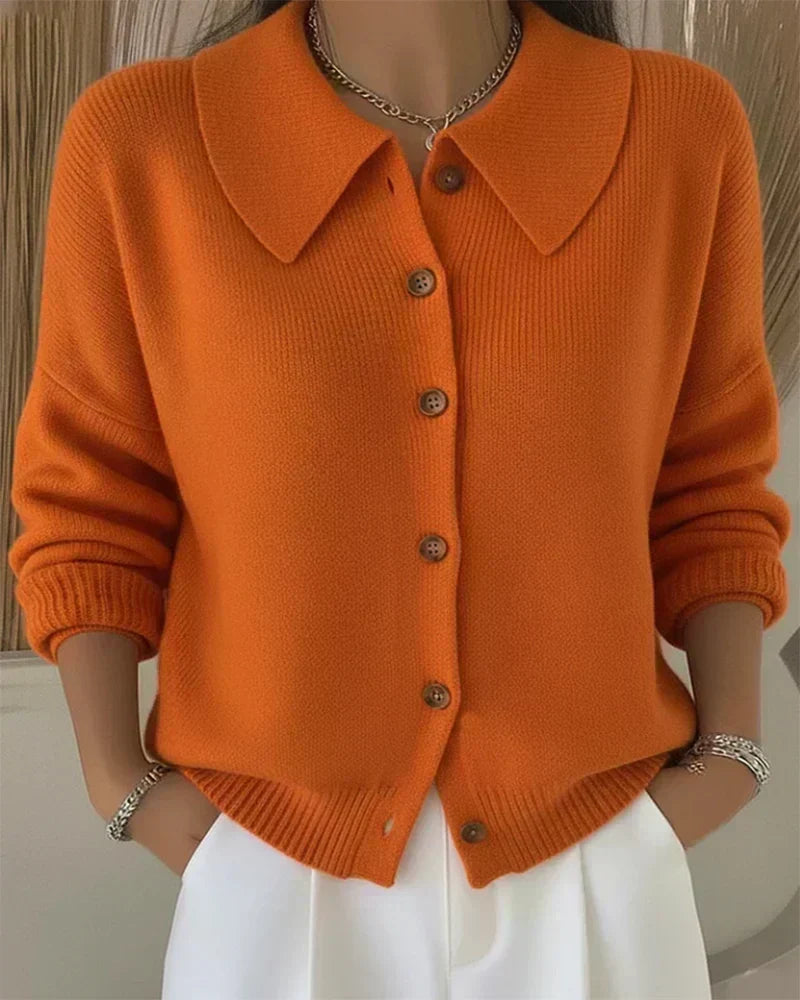 Gilet in maglia con colletto a camicia