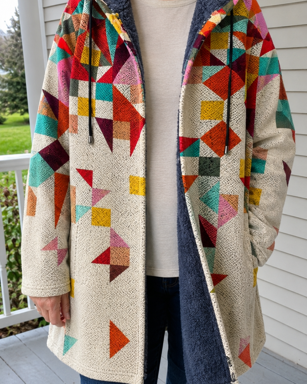 Emilio - Cappotto Artistico Geometrico | Aurella Milano