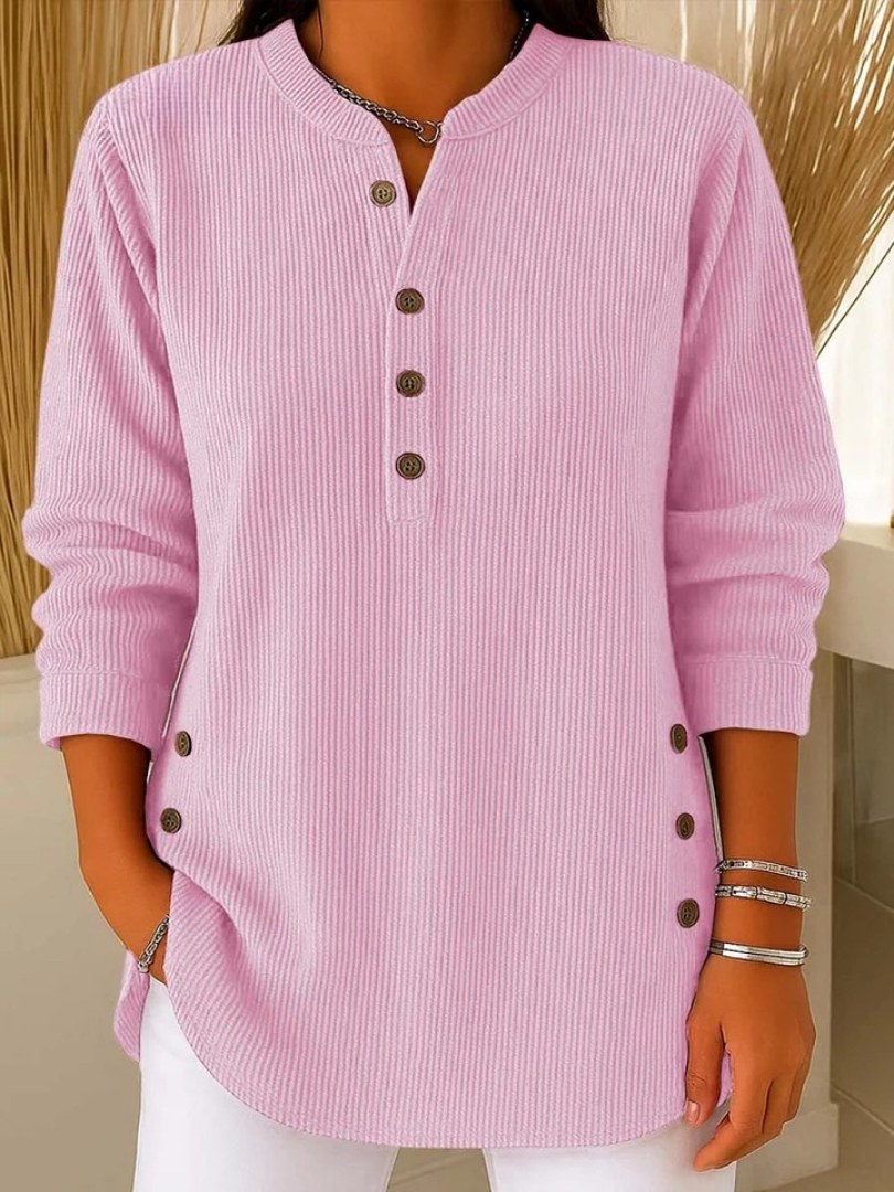 Tunica Henley con bottoni Azzurro cielo | Aurella Milano