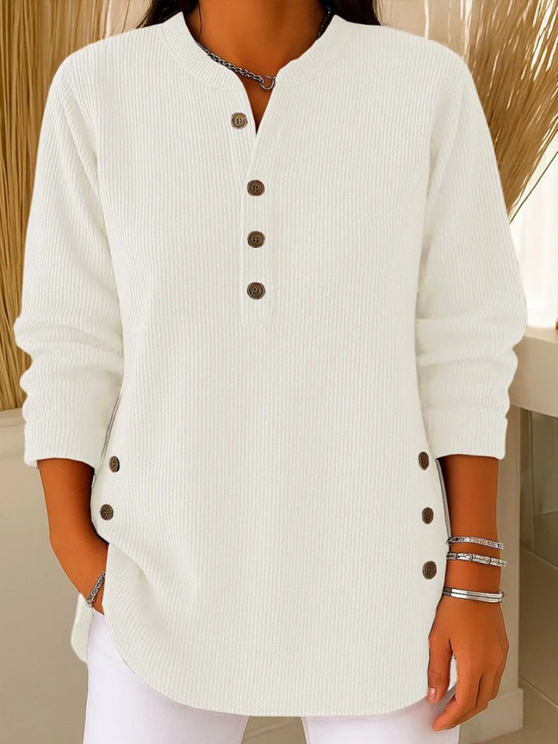 Tunica Henley con bottoni Azzurro cielo | Aurella Milano