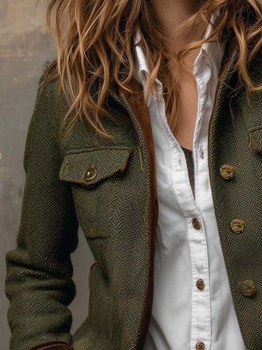 Dolores – Blazer Spinato con Bordo a Contrasto