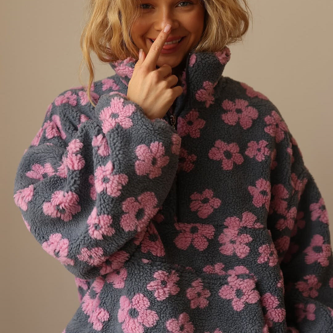 Victoria | Maglione Floreale in Morbido Pile - Aurella Milano