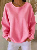 Maglione classico a nido d'ape Rosa | Aurella Milano