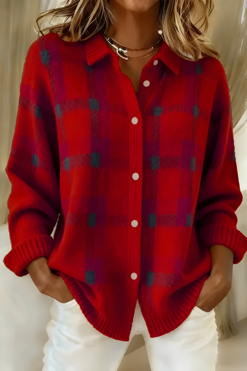 Gilet in maglia a quadri