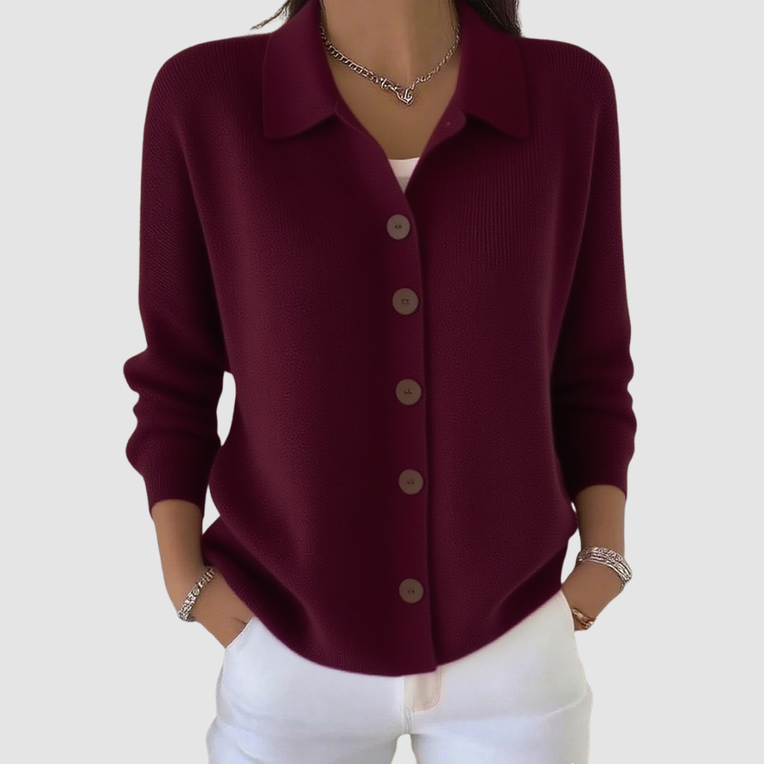 Mila | Cardigan con Colletto e Bottoni - Aurella Milano