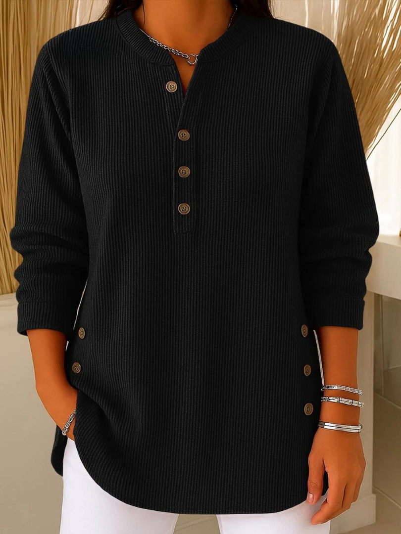 Tunica Henley con bottoni Azzurro cielo | Aurella Milano