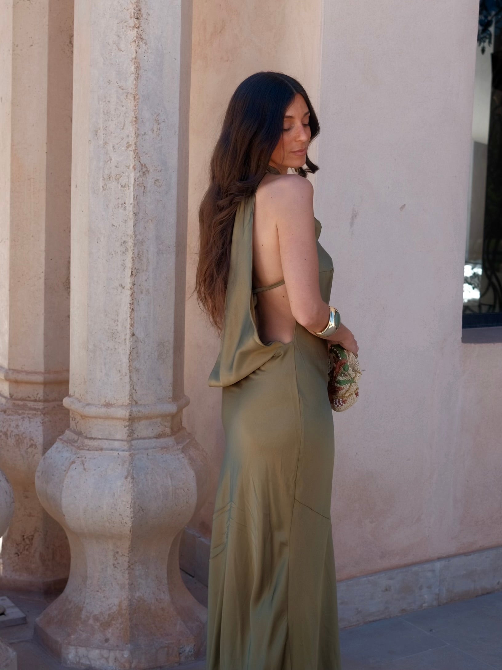 velmara-34 · abito lungo-viscosa-verde · 71016882733393