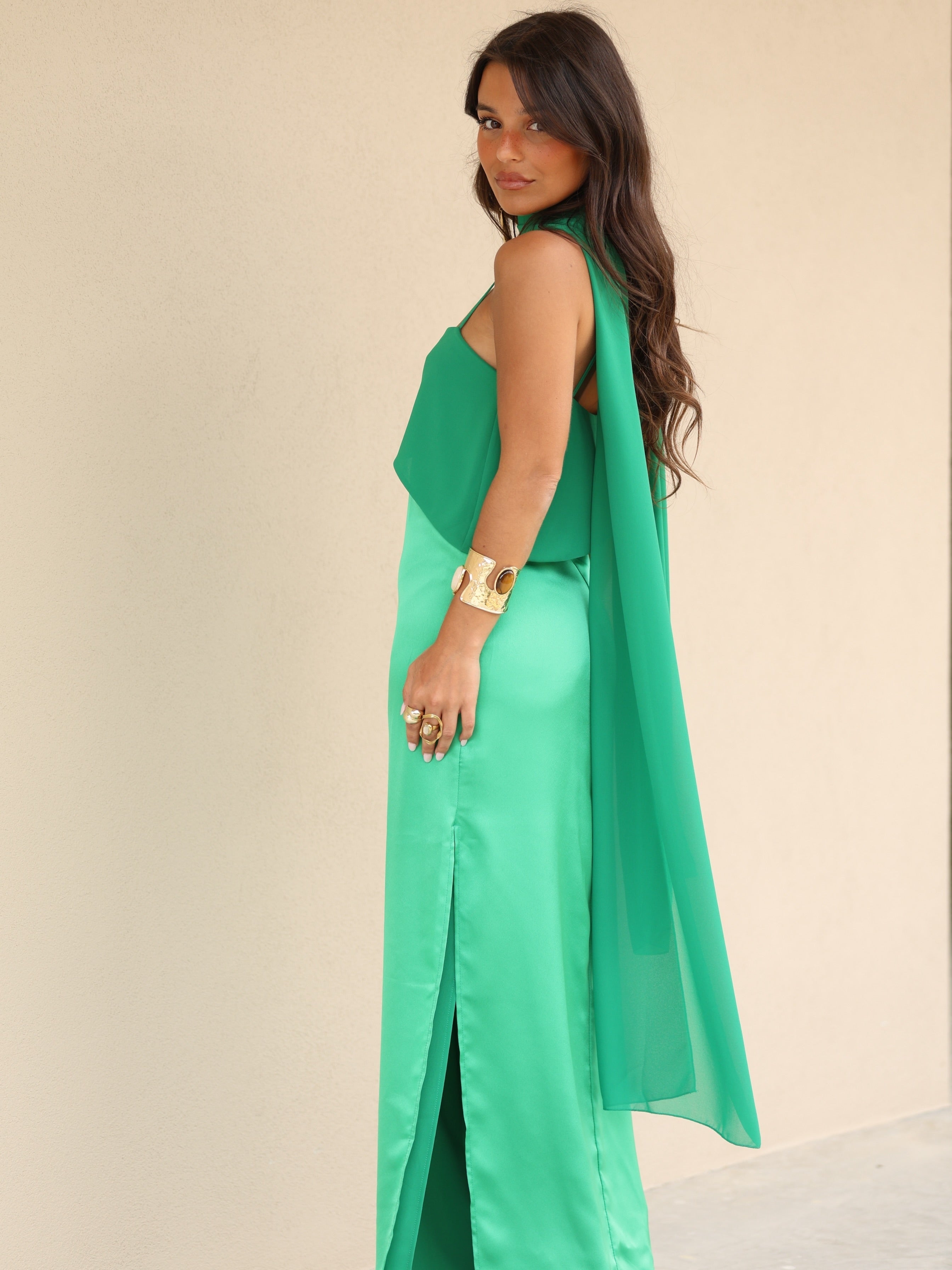 velmara-34 · abito lungo stampato verde · 71016893645137