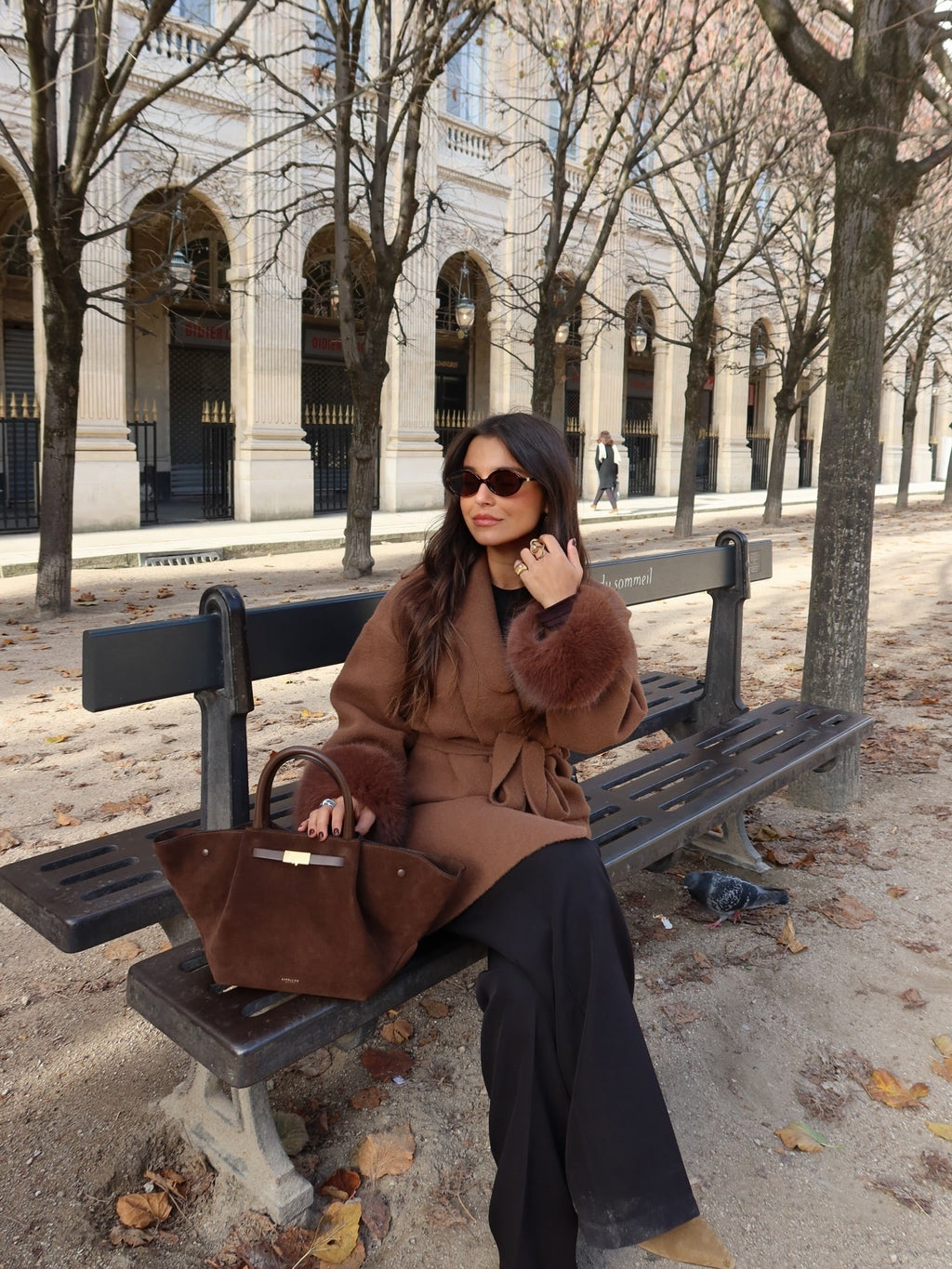 velmara-34 · cappotto-caramello-collo di pelliccia · 71016908325201