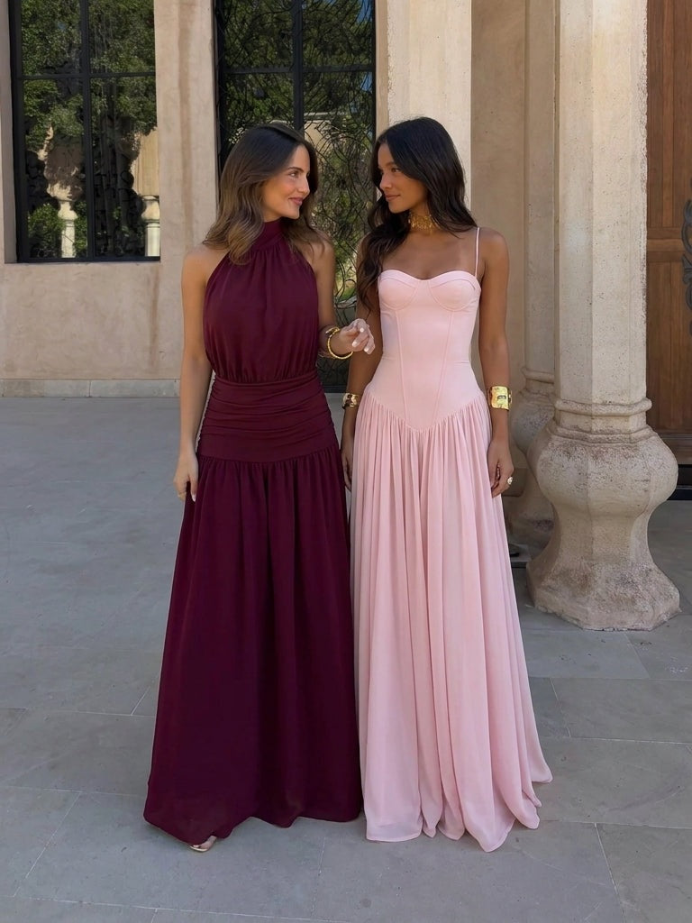 velmara-34 · abito lungo-taglio morbido-rosa cipria · 71030775480657