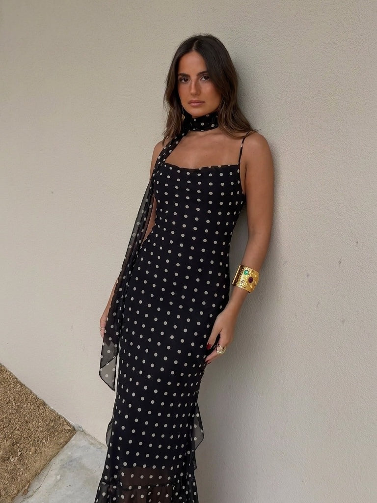 velmara-34 · abito-midi-a-pois-spalline-sottili · 71034147111249