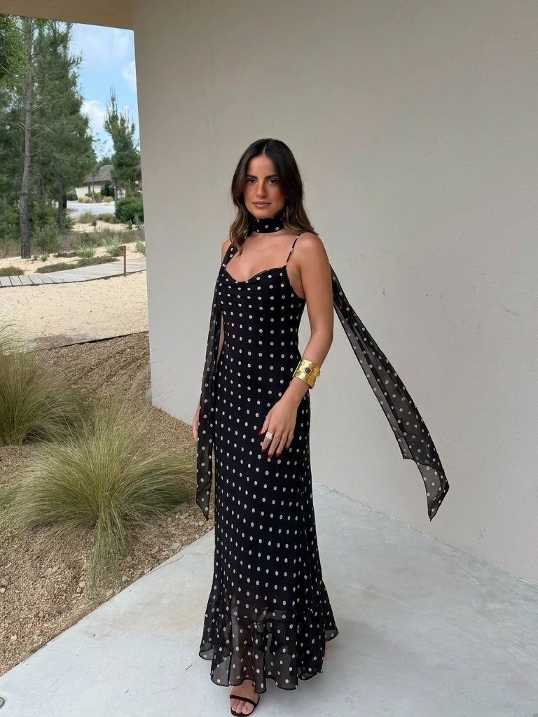 velmara-34 · abito-midi-a-pois-spalle-sottili · 71034149142865